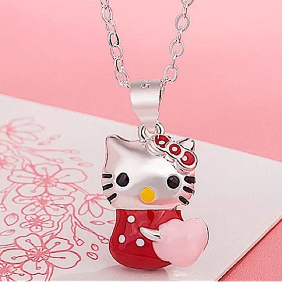 HELLO KITTY STERLING SILVER NECKLACE - Picture 1 of 4